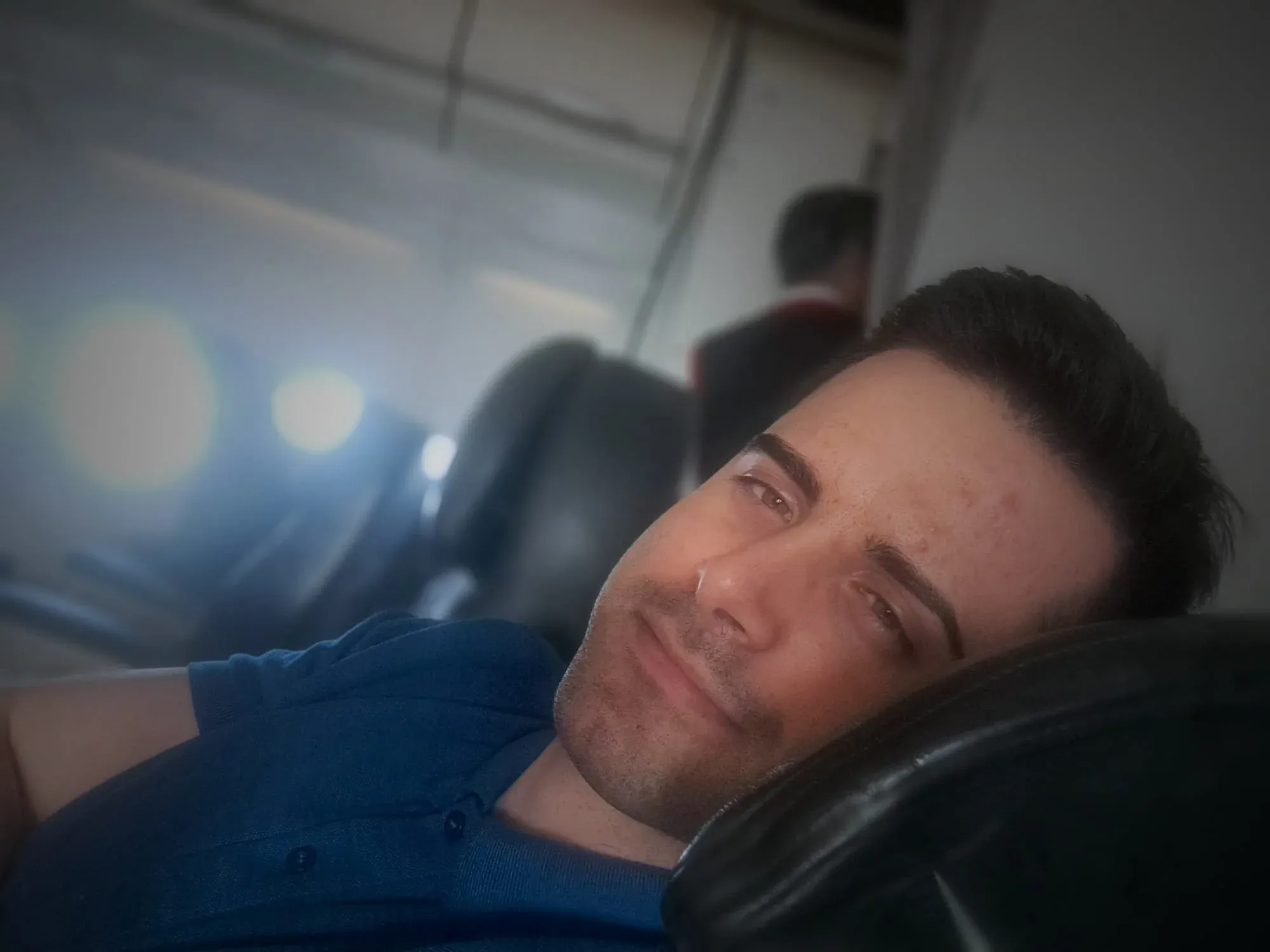 Me in the airplane seat