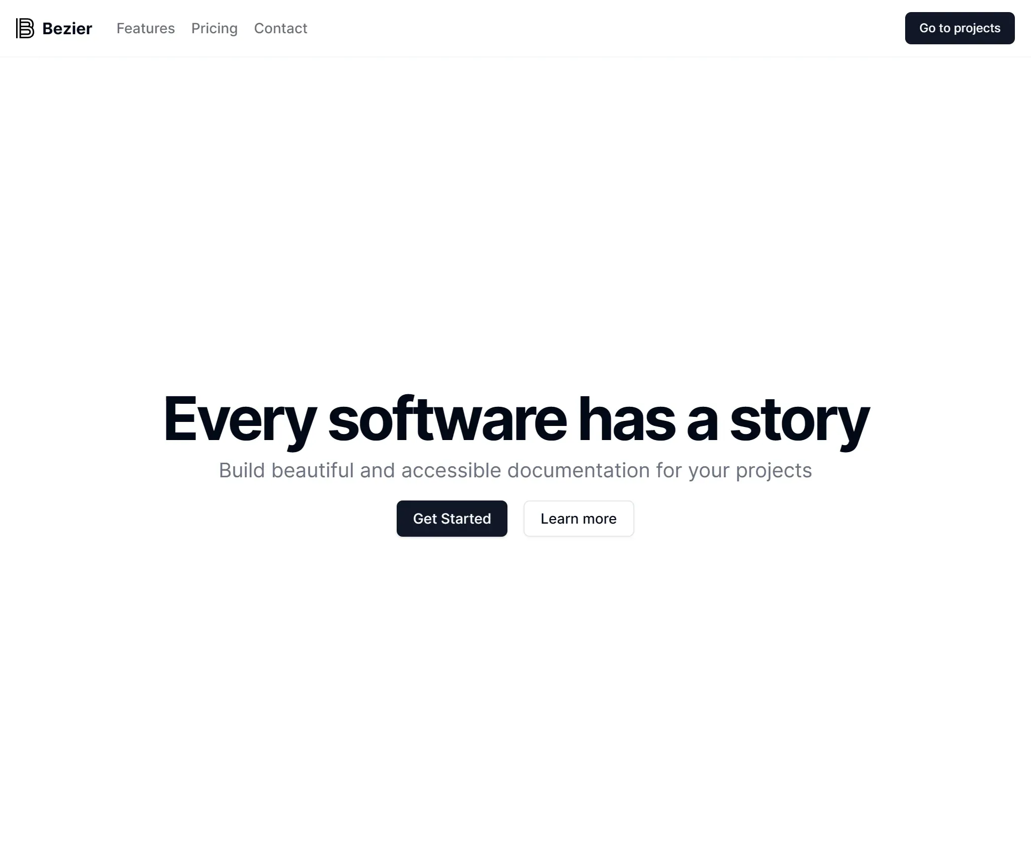 Bezier documentation interface