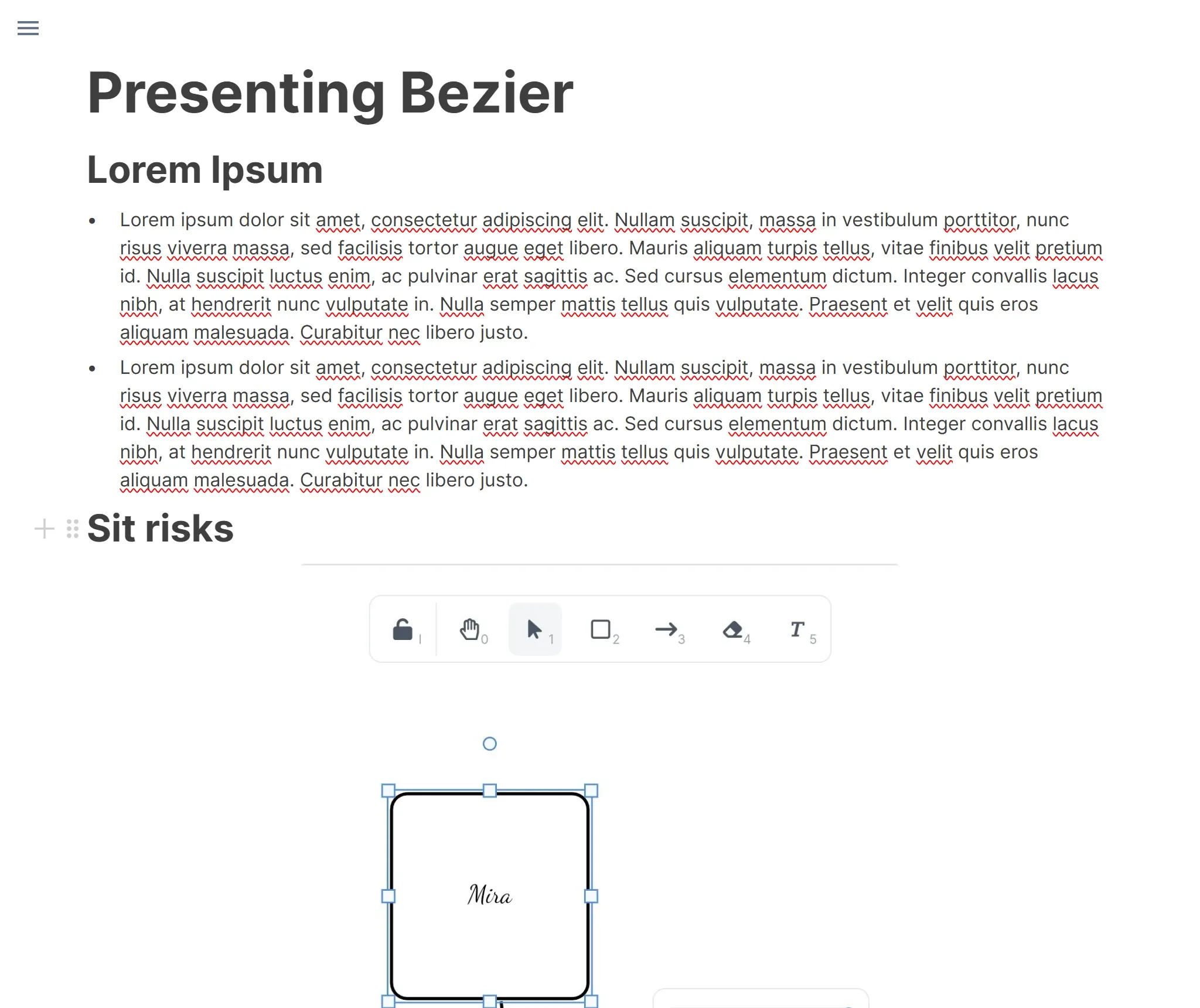 Bezier editor view