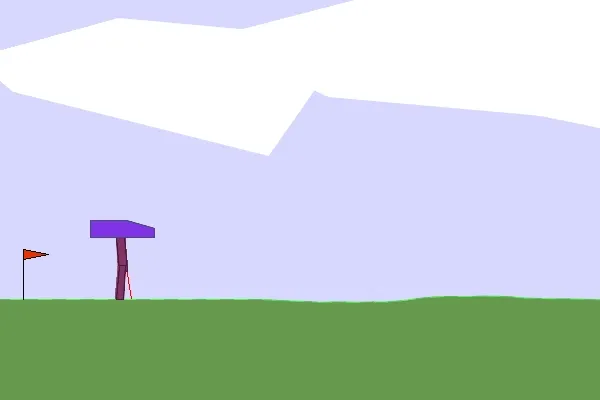 Bipedal Walker environment with trained AI agent