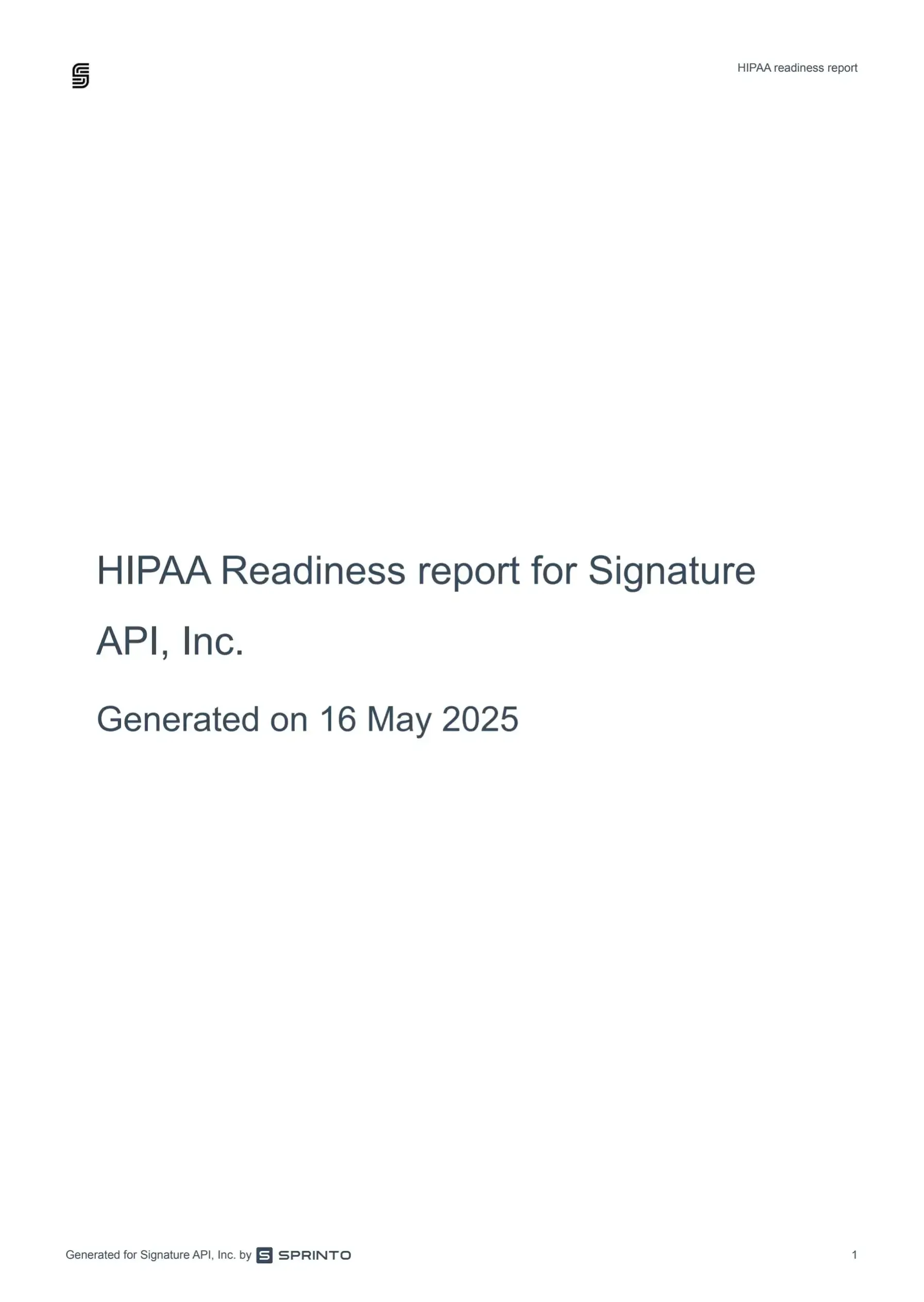 SignatureAPI HIPAA compliance report