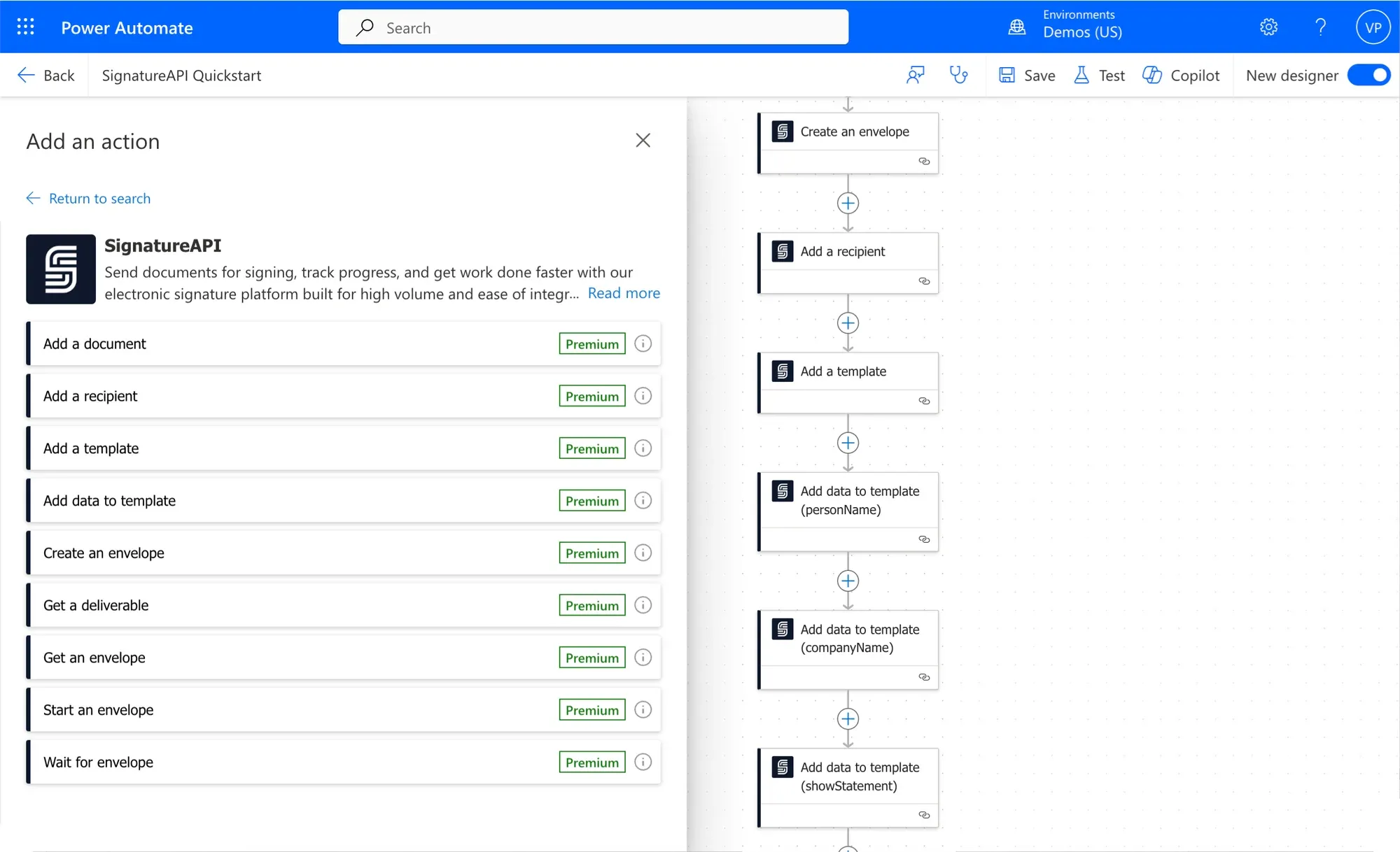 Power Automate connector for SignatureAPI