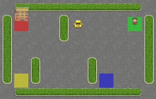 Taxi environment with Q-learning agent